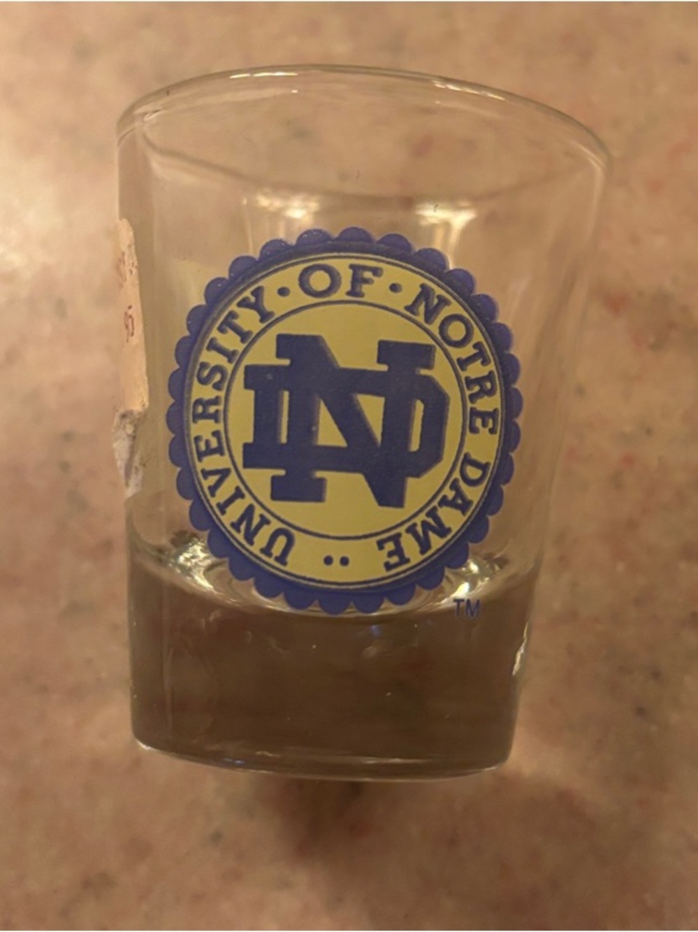 Vintage Notre Dame University shot glass. WE ARE ND!